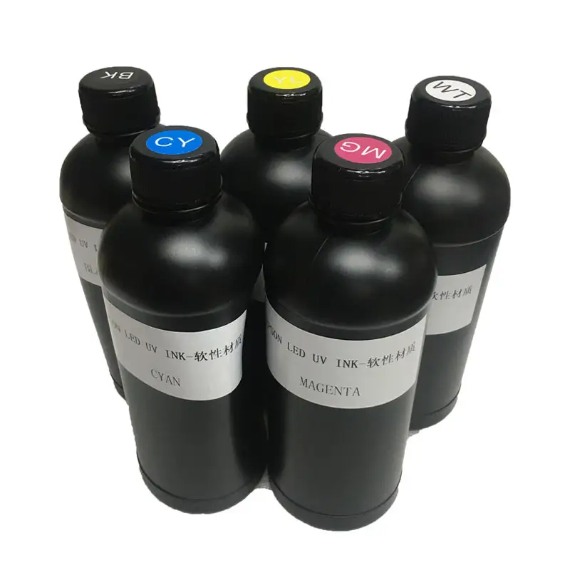Black White Yellow Cyan Magenta 5 Colors UV Printing Ink UV Ink For DX5