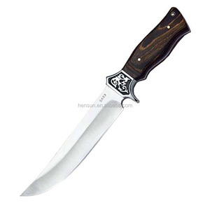 Coltello da caccia da campeggio a lama fissa in acciaio inossidabile con manico in legno personalizzato 420 economico
