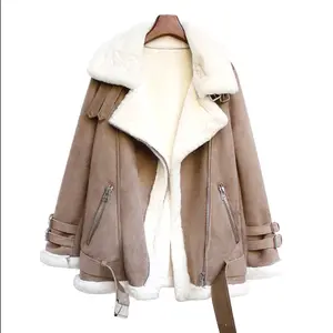 Manteau de luxe en cuir de mouton mérinos, veste en fourrure naturelle et authentique pour femmes