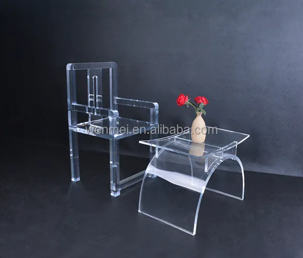 아크릴 가구 테이블과 의자 투명한 거실 가구 커피용 탁자 현대 주문 크기 주문을 받아서 만드는 안락한