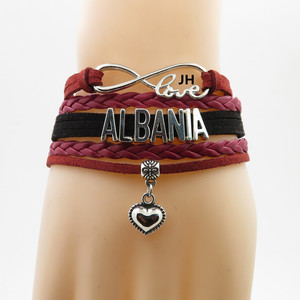 Braccialetto dell'Infinito con Charm a Cuore, Bandiere di Haiti, Ucraina, Fenice, Yemen, Africa, Albania, Messico, Braccialetti dell'Amore per la Mia Patria - Product Image 6