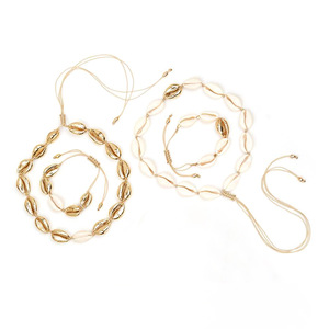 Trendy oro shell collana lunga collana di conchiglie set - Product Image 3