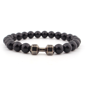 Csja — bijoux en pierre d'agate noire, 8mm, pour hommes, perles de yoga, Fitness, à la mode, nouvelle collection - Product Image 6