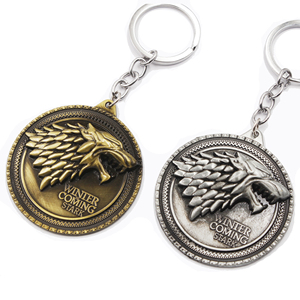 Jeu personnalisé de Trônes <span class=keywords><strong>porte</strong></span>-clés pour Winterfell stark avec Le totem cadeau - Product Image 1