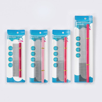Peigne à picots en acier inoxydable de haute qualité, peint en couleur, pour toilettage de chiens et chats, avec aiguille