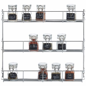 Organiseur de cuisine rond, étagère murale large en Chrome pour la maison, fil métallique, pot d'exposition, support à épices - Product Image 1