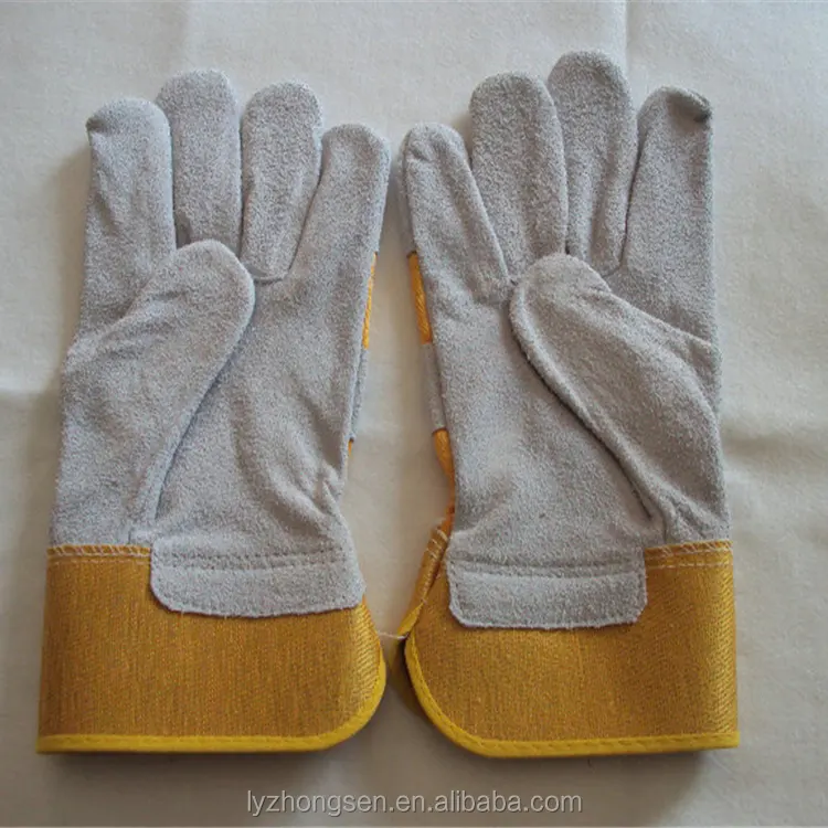 Дешевая Длинная кожаная сварочная перчатка
