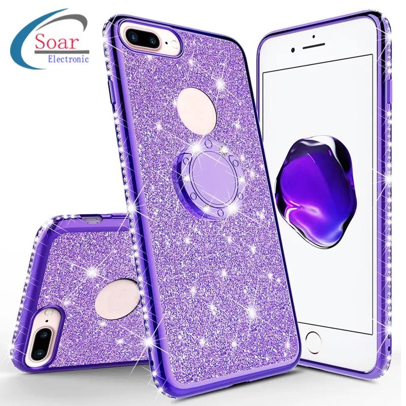 Mobile Phone Case For iPhone XS/XS MAX/XR, Cheap Super Thin High Clear Glitter TPU Case With Diamond Carcasa Fundas de Celulares