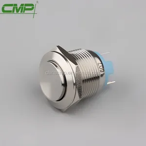 19mm momentary waterproof stainless steel raised head push button IP67 cheap go karts switch