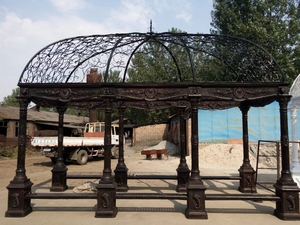 Gazebo de jardin en <span class=keywords><strong>fer</strong></span> <span class=keywords><strong>forgé</strong></span> antique <span class=keywords><strong>pas</strong></span> <span class=keywords><strong>cher</strong></span> avec toit en métal - Product Image 6