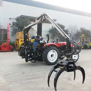 Usine vente directe grue 3 Tonnes forrest remorque avec grue, remorque en bois