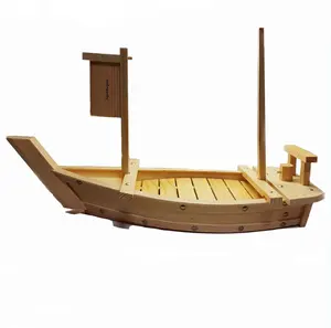 シンプルな木製竹寿司ボートディスプレイトレイ卸売