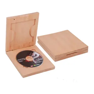 Caixa de embalagem de madeira sólida, venda quente de cd/dvd