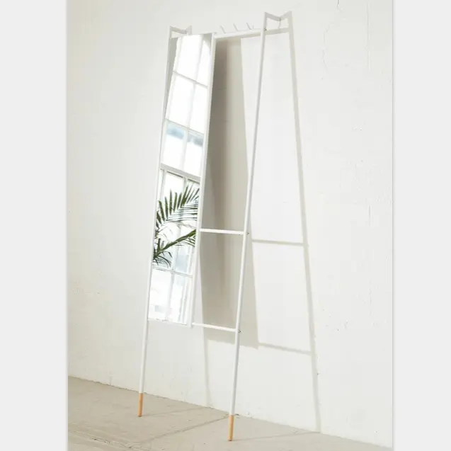 Étagère miroir d'entrée en métal, en forme de miroir, sur pied, inclinable