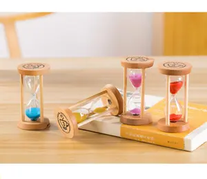 OEM Production Beech Wood Frame Tooth Brush Timing Custom Color Sand Timer Hourglass