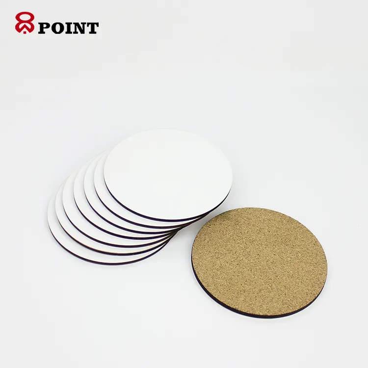 Blank round sublimation MDF coaster with cork back 95*95