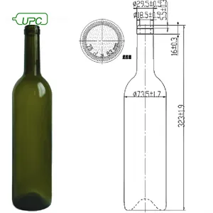 Glass Bottle For Drinks 275ml Coloured Glass Wine Bottles For Alcohol Drink