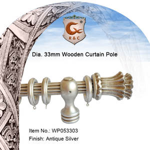 Moderna Asta per Tende in Legno di Palissandro Scanalato per Decorazione Domestica - Product Image 3