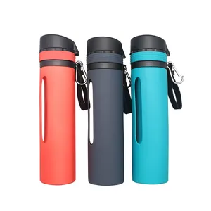 Sıcak satış yeni çevre dostu hafif BPA ücretsiz katlanabilir silikon su şişesi