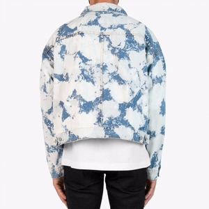 OEM Custom High Quality Fashion Stylish Unbranded Acid Wash <strong>Trucker</strong> Cloud Bule <strong>Man</strong> Denim Jeans <strong>Jacket</strong> 347 - Product Image 4