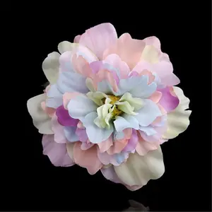 Fabulous European fashion handmade multicolored rainbow fabric big large artificial flower brooches