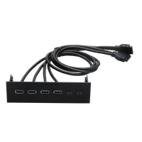Câble de panneau frontal interne pour boîtier PC, double face, noir, avec interrupteur lumineux, USB 3.0, FireWire 1394, HD et contrôle de la vitesse du ventilateur