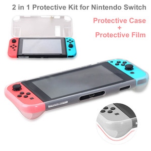 SW03 2 en 1 cubierta de cristal protector Kit TPU <span class=keywords><strong>funda</strong></span> protectora + película protectora para Nintendo <span class=keywords><strong>Switch</strong></span> - Product Image 1