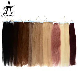 Atacado fita ins cabelo extensões cru cabelo indiano ondulado humano micro fita cabelo bundle granel kinky straig máquina