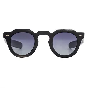 ออกแบบใหม่คลาสสิกHornแว่นตากันแดดCustom CR39 Polarizedเลนส์Dark Buffalo Hornแว่นตา