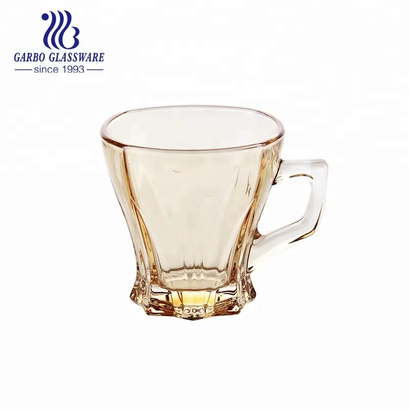 5oz iyon kaplama İrlandalı altın çay bardağı cam kahve kupa içme
