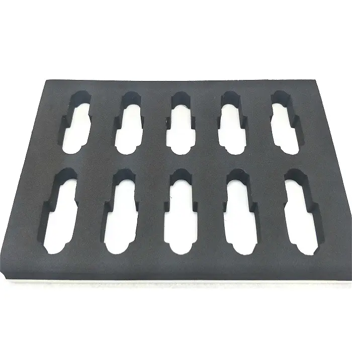 Wholesale high density black eva velvet foam custom cut out foam for essential oils bottles packaging