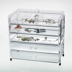 Modern 5 Tier Acrylic Display Box Makeup Merchandising Stand with Stylish Design - Product Image 1