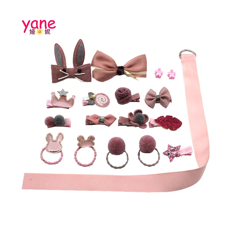 Caixa de cabelo com design diferente, mini conjunto de grampos de cabelo para meninas, preço de fábrica, rosa