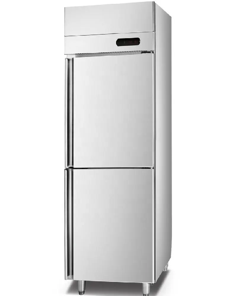 CE certificaat commerciële verticale diepvriezer rvs twee deur rechtop koelkast