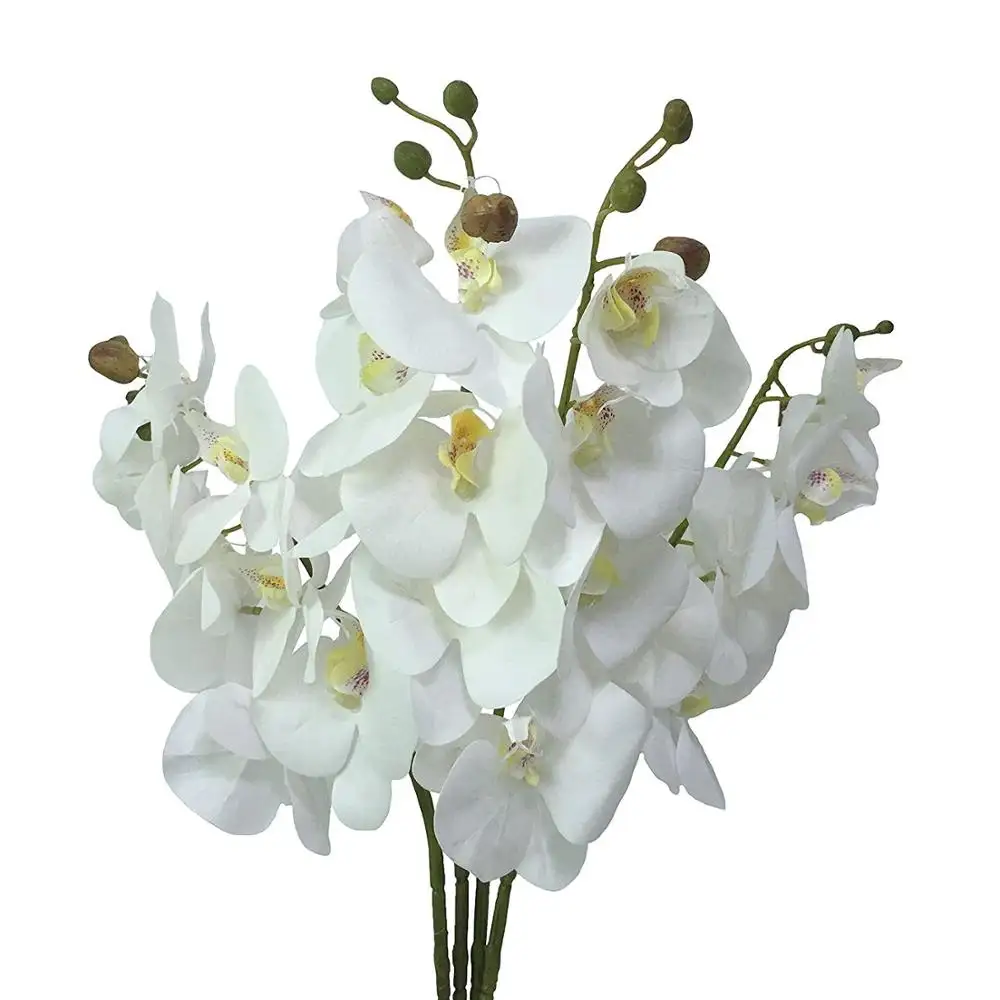 Phalaenopsis-ramas artificiales de orquídeas, tacto Real, flores de látex para decoración de hogar, oficina y boda