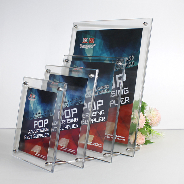 Custom A4 A5 A6 Sizes Acrylic Picture/Photo Frame Display Holder Photo Display Stand