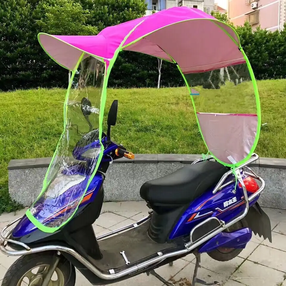 China billige wind dichte Sonnenschirm Motorrad Regenschirm Elektro roller Regenschutz Abdeckung Markise Motorrad Regenschirm Sonnenschirm Sonnenschirm