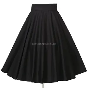 卸売格安高品質のファッション女性プラスサイズの服フルサークル黒スカート
