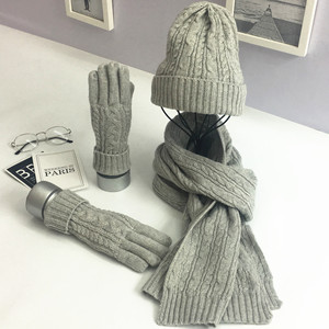 Ensemble de gants, écharpe en <span class=keywords><strong>cachemire</strong></span> tricoté, <span class=keywords><strong>bonnet</strong></span> doux <span class=keywords><strong>et</strong></span> chaud pour femmes - Product Image 3