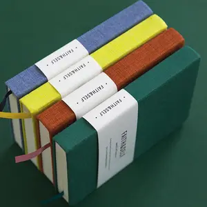 Caderno do diário do papelaria do logotipo personalizado tampa de tecido do livro diário a6