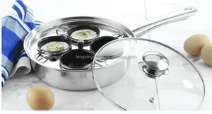 Stainless Steel Egg Poacher And Cooker With 4pcs Non-stick Cups