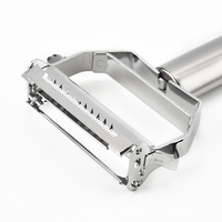 Rvs Handvat Blade Dual Julienne Dunschiller Voor Groente Wortel Pompoen Aardappel Fruit Met Reinigingsborstel