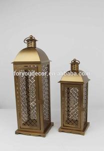 Classic Japanese Golden <strong>Tall</strong> Iron Handmade Eco-friendly Garden <strong>Lantern</strong> for Valentine's Day Home Decoration Set of 2 - Product Image 2