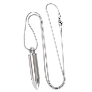 IJD2436 Mens Commercio All'ingrosso Dei Monili <span class=keywords><strong>Blank</strong></span> Engravable Keepsake pendenti In Acciaio Inox proiettile Cremazione Urna Keepsake memoriale Per Cenere - Product Image 5