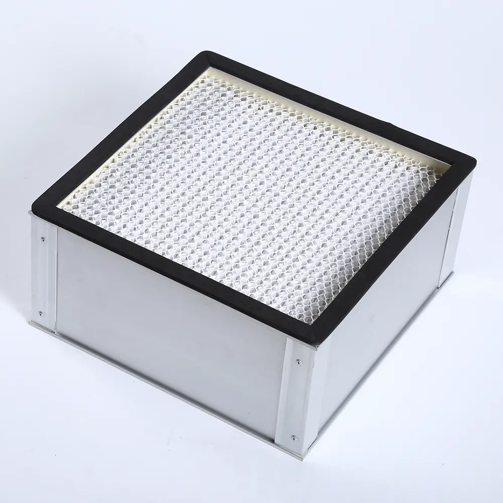 Filter Udara Hepa H13 Serat Sintetis, Efisiensi Tinggi Aluminium Sarang Lebah Lipit Dalam