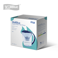 Pot purificateur d'eau alcaline au charbon actif Wellblue avec cartouche filtrante