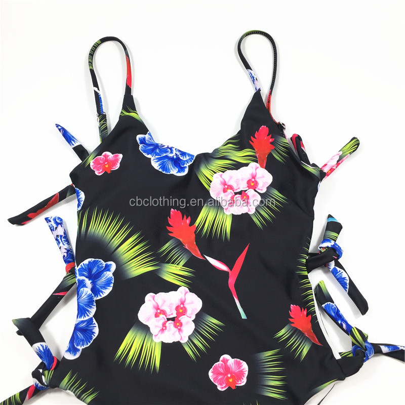 One-piece swimsuit flora printed swimsuit custom swimwear sexy bikini