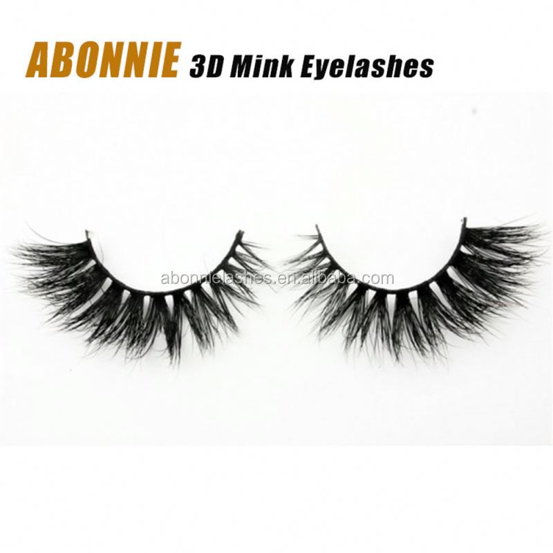 Custom Made 100% Réel De Fourrure De Vison Faux Cils 3d Faux Cils Pack 3d Vison Bande Cils