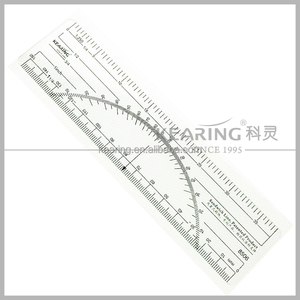 Flexible Straight Plastic Engineer Scale with protractor in Sandwich Line Printing without Painting off1:250/150mm #8506