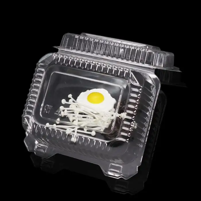 Clamshell Disposable Takeaway Pet Plastic Clear Box Packing Fruit Salad Packaging Fresh Cut Fruit Container With Lid